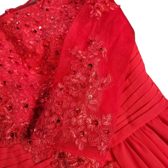 LanTing Bride red gown formal beaded sequined size S NWT - Picture 4 of 14